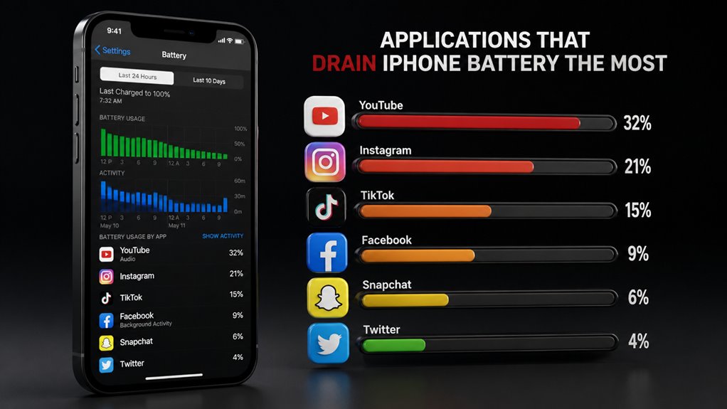 aplikacje wyczerpujące baterię iPhone'a
