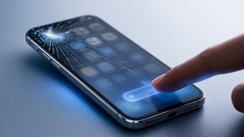 użyteczność pękniętego ekranu dotykowego iPhone'a