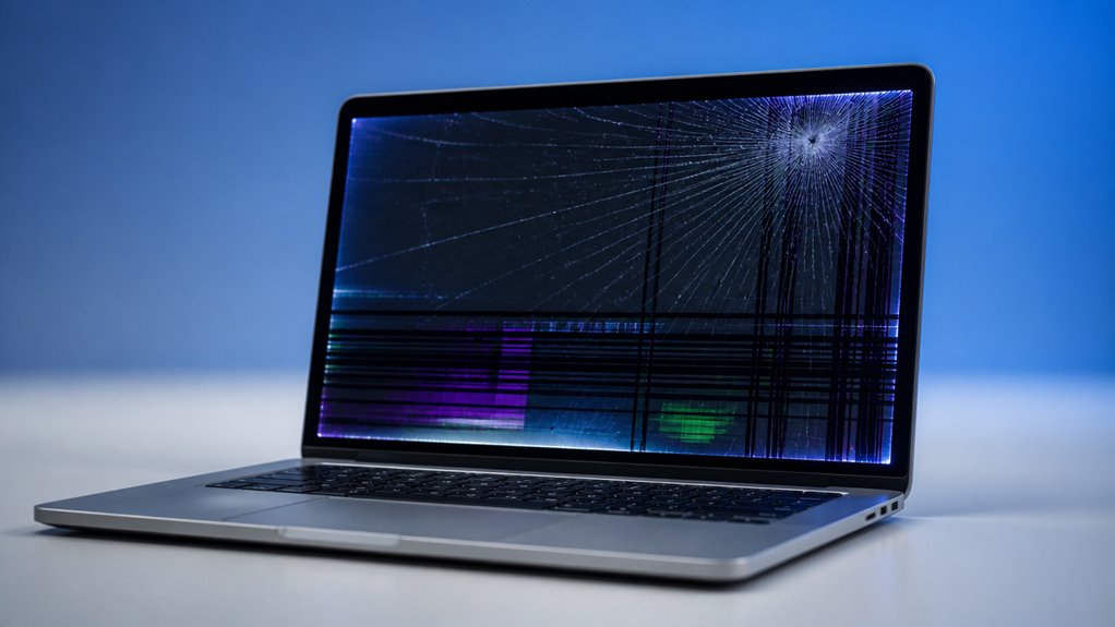 pęknięty ekran MacBooka